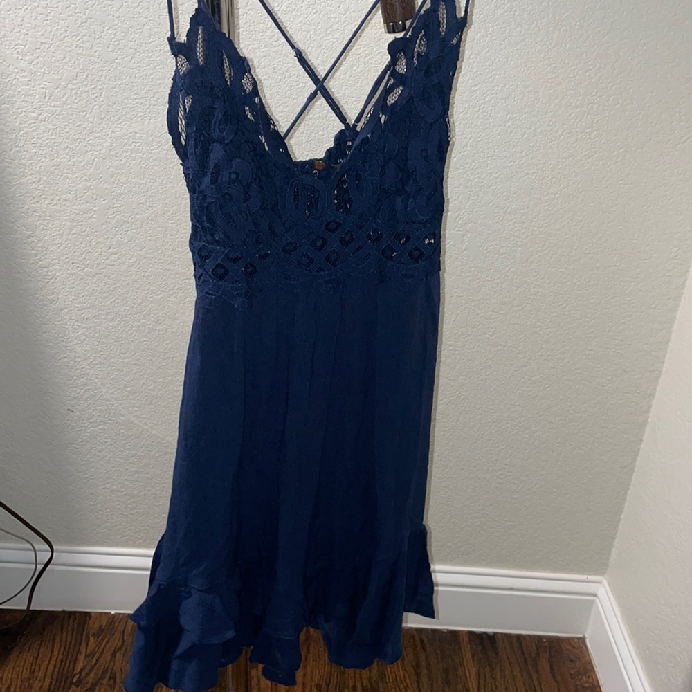 Lacy blue strappy sundress